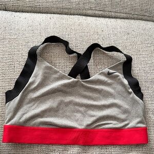Nike Women's Black and Red Sports Bra